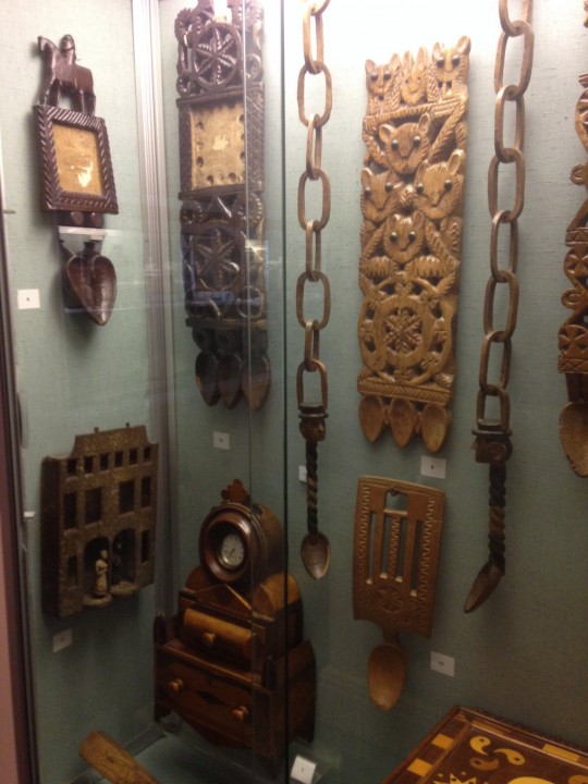 Some of the wonderful lovespoons at Carmarthen Museum